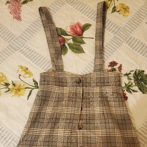 Forever 21 Plaid Suspender Dress
